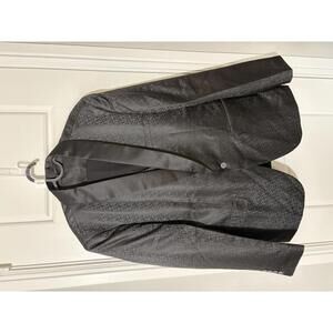 Suits for Men Size LG Black Embossed Paisley Shawl Lapel 3 Pieces M504